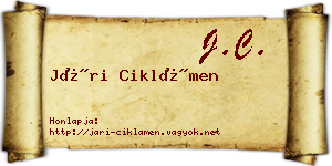 Jári Ciklámen névjegykártya